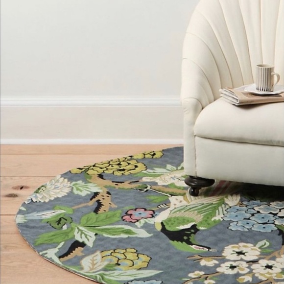 Anthropologie Rugs Accents Anthropologie Hand Embroidered Crewel Rug Poshmark
